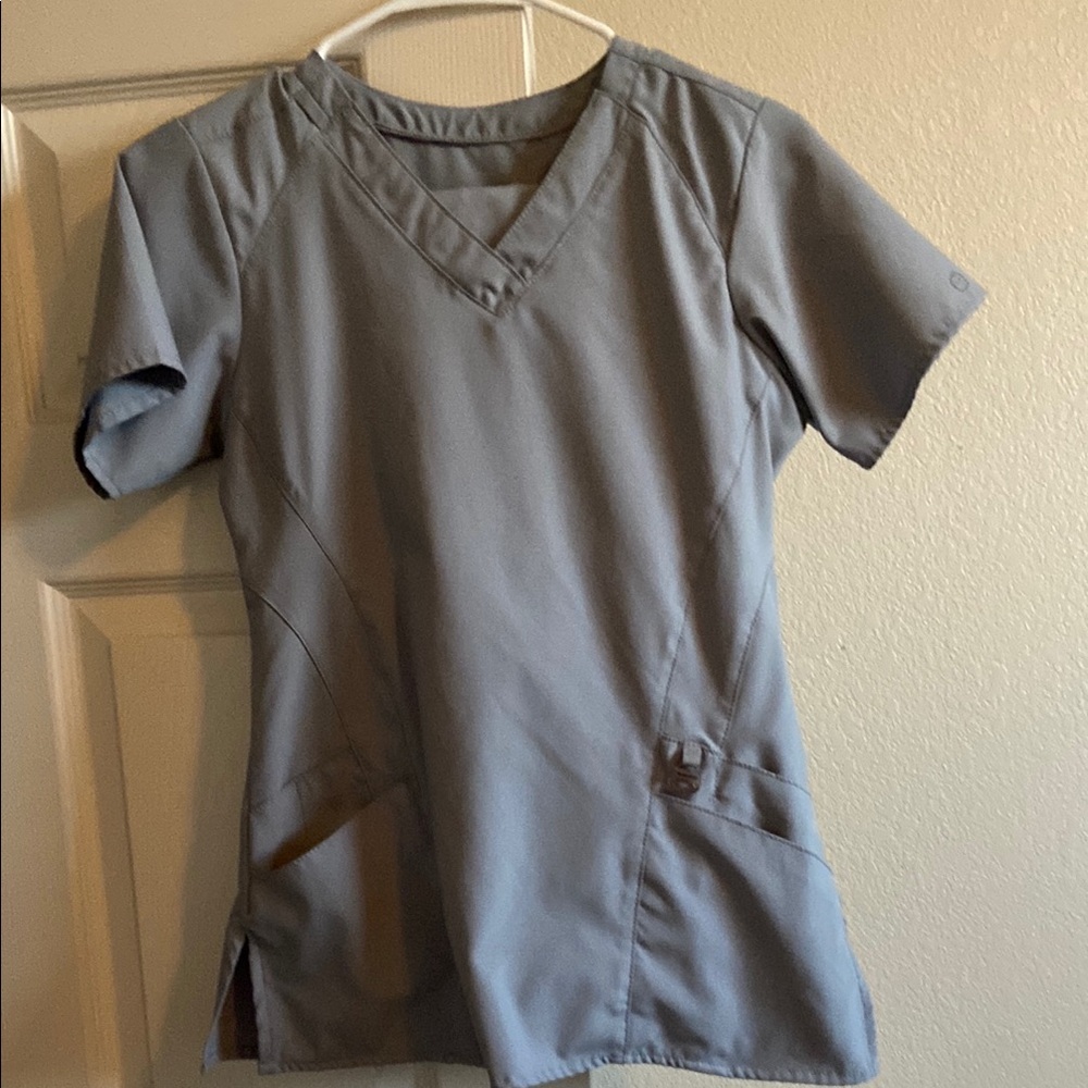 Light Blue V-Neck Scrub Top
